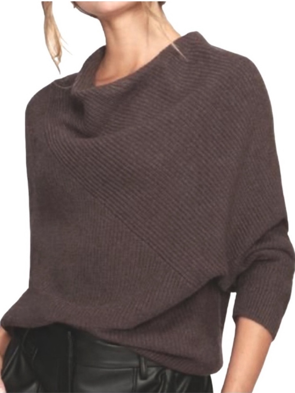 Brochu Walker Leith Merino Wool Angora Cashmere Cowl Neck Sweater Small